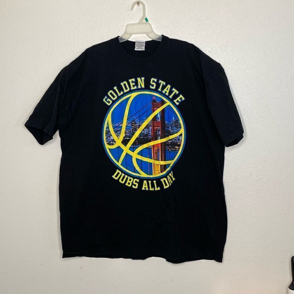 SHAKA Wear Men’s Super Max Heavy 100% Cotton Black TShirt w/ Golden State Print